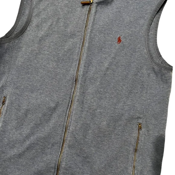 Polo Ralph Lauren Zip Up Cotton Sleeveless Vest, Sz XL - Picture 9 of 11
